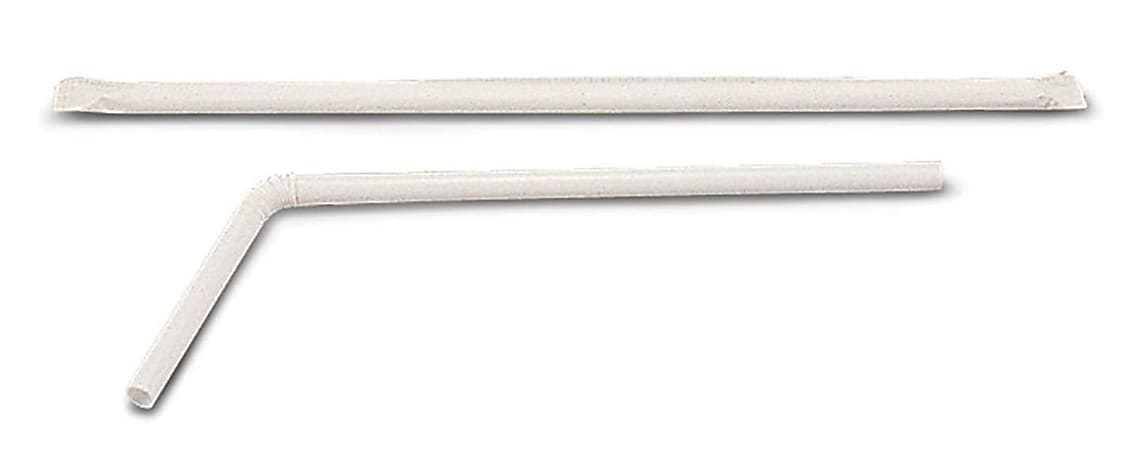 Medline Flexible Drinking Straws, 7 3/4", White, 400 Straws Per Box, Pack Of 25 Boxes