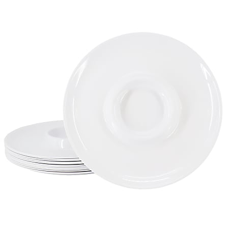 Gibson Home Grayson 12-Piece Round Melamine Chip And Dip Platter Set, 12”, White