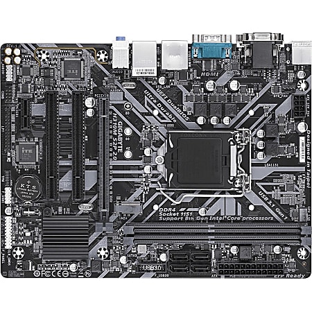 Gigabyte Ultra Durable H310M S2P 2.0 Desktop Motherboard - Intel Chipset - Socket H4 LGA-1151 - Micro ATX - Core i7 Processor Supported - 32 GB DDR4 SDRAM Maximum RAM - UDIMM, DIMM - 2 x Memory Slots - Gigabit Ethernet - HDMI - 4 x SATA Interfaces