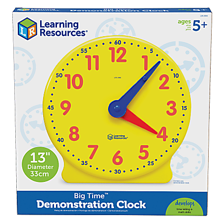 Learning Resources® Big Time™ Learning Clock®, 12-Hour Demonstration, Ages 5-12, 13 1/4"H