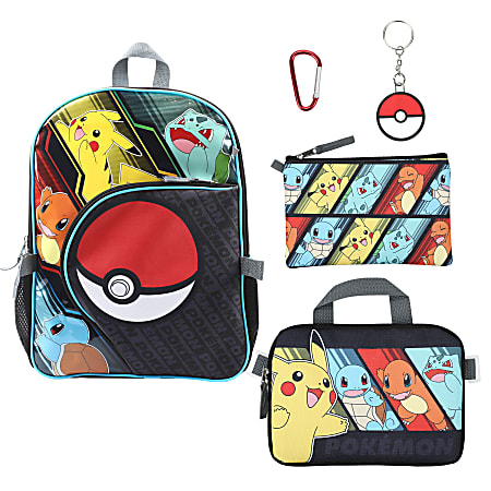 Bioworld Pokémon 5-Piece Backpack Set, Multicolor, Total Qty 1