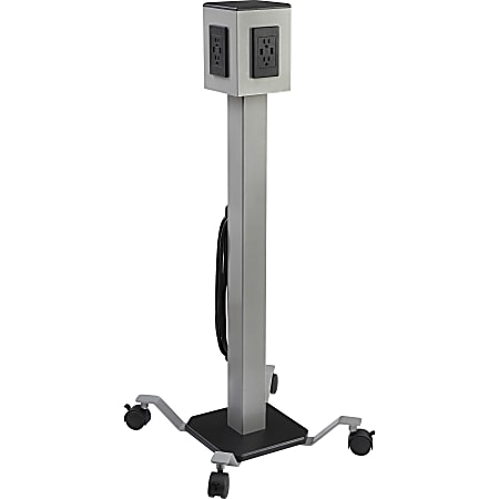 Lorell Mobile Power Tower 8 USB8 Outlet Gray Office Depot