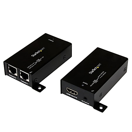 StarTech.com HDMI Over Cat5 Cat6 Extender 100 ft 30m Power Free Extend HDMI up to 100ft 30m over Cat5e6 Cabling with Power over Cable to Receiver HDMI Cat5 HDMI