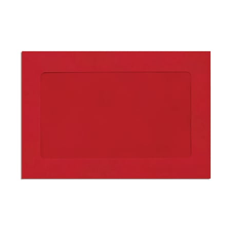 LUX #6 1/2 Full-Face Window Envelopes, Middle Window, Gummed Seal, Ruby Red, Pack Of 250