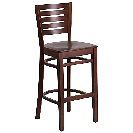 Flash Furniture Wooden Restaurant Barstool With Slat Back, Walnut