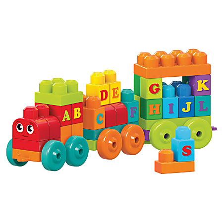 Mega bloks abc learning shop train building set
