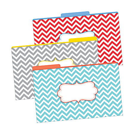 Barker Creek Tab File Folders, 8 1/2" x 14", Legal Size, Chevron Beautiful, Pack Of 9