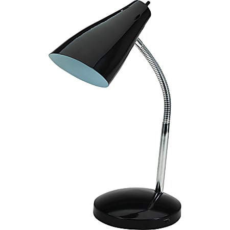 Lorell® LED USB All-metal Desk Lamp, Black