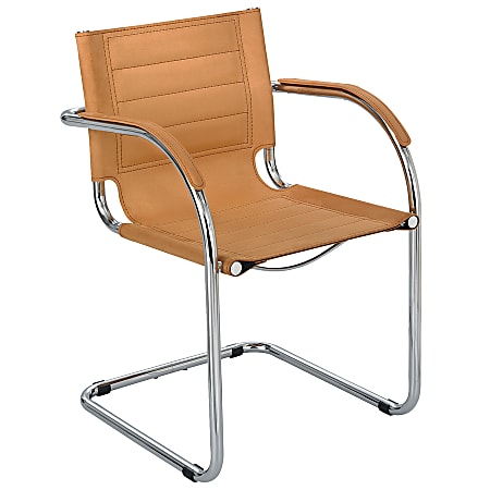 Safco® Flaunt™ Guest Chair, Chrome/Camel Microfiber