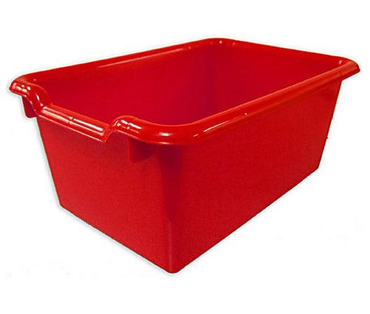 ECR4Kids® Scoop Front Storage Bins, 8”H x 12”W x 6”D, Red, Pack Of 10