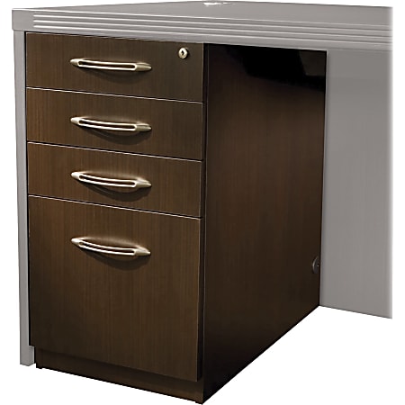 Safco Aberdeen Series Desk Padestal - 15.3" x 26.5" x 27.5" - Fluted Edge - Material: Particleboard - Finish: Laminate, Mocha