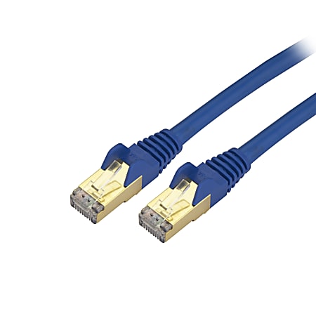 StarTech.com 3 ft CAT6a Ethernet Cable - 10 Gigabit Category 6a Shielded Snagless RJ45 100W PoE Patch Cord - C6ASPAT3BL