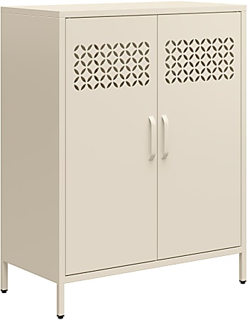 Ameriwood Home Mr. Kate Annie 32"W Short Metal 2-Door Cabinet, Parchment