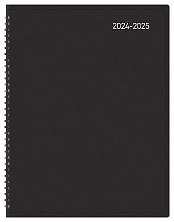 2024-2025 Office Depot® Brand 18-Month Academic Planner, 9" x 11", 30% Recycled, Black, July 2024 To December 2025