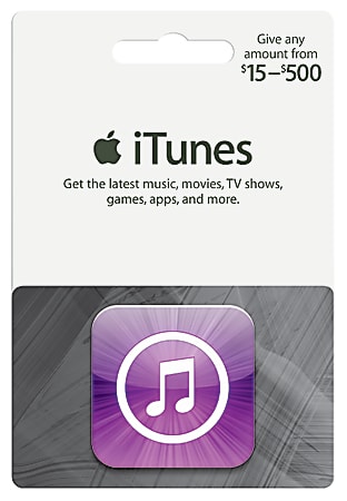 iTunes $15 - $500 Gift Card, Itunes Icon, Amount Choice