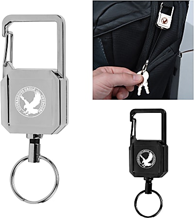 Custom Badge Reel Keychain With Carabiner 3 x 1 - Office Depot