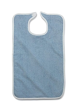 Medline Terry Cloth Clothing Protectors, 18" x 30", Blue, Pack Of 12