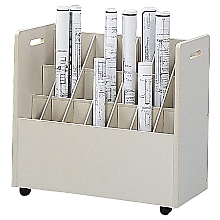 Safco® Mobile Roll File, 21 Compartments, 3 3/4" Tubes