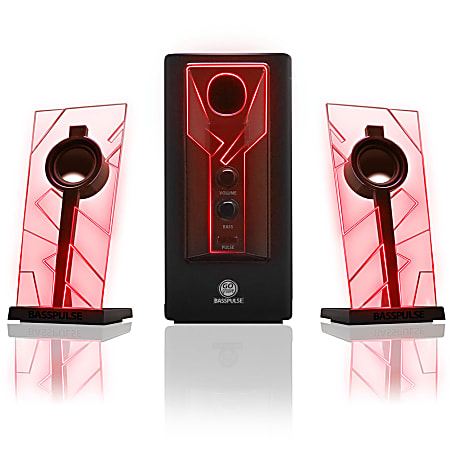 GOgroove BassPULSE - Speaker system - for PC - 2.1-channel - 20 Watt (total) - red
