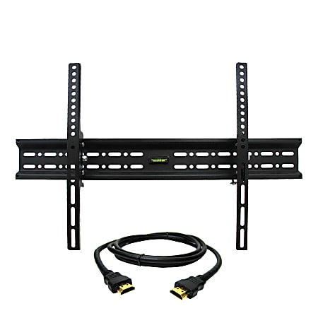 MegaMounts Tilting Wall Mount With Bubble Level For 32 - 70" TVs, 4"H x 25.5"W x 2"D, Black