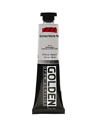 Golden OPEN Acrylic Paint, 2 Oz Tube, Quinacridone Red