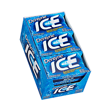 Dentyne Ice Peppermint Sugar-Free Gum, 16 Pieces Per Pack, Box Of 9 Packs