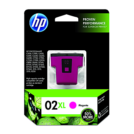 HP 02XL High-Yield Magenta Ink Cartridge, C8731WN