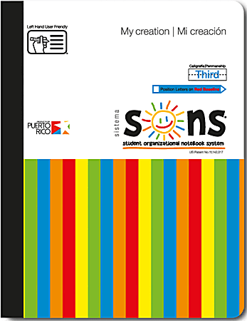 SONS System My Creation Notebooks, 9-3/4" x 7-1/2", 3rd, 200 Sheets Per Notebook, Multicolor,