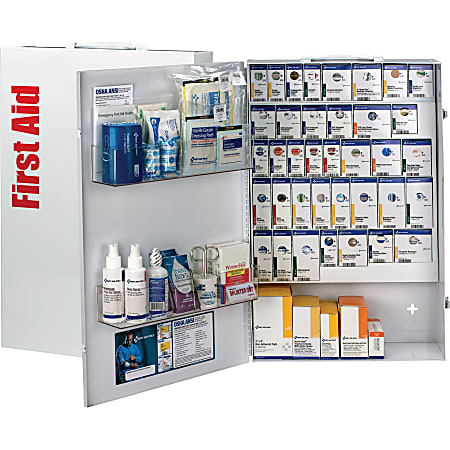 First Aid Only SmartCompliance XXL 200-Person General Business First Aid Cabinet, 26"H x 17"W x 5 3/4"D, White