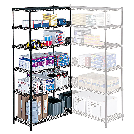 Safco® Industrial Wire Shelving Starter Unit, 36"W x 18"D, Black