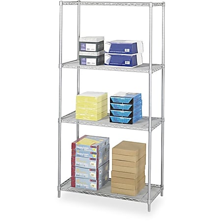 Safco® Industrial Wire Shelving Starter Unit, 36"W x 18"D, Gray