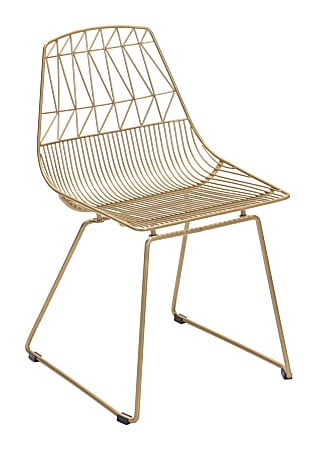 Zuo Modern Brody Outdoor Dining Chairs, Gold, Set Of 2 Chairs