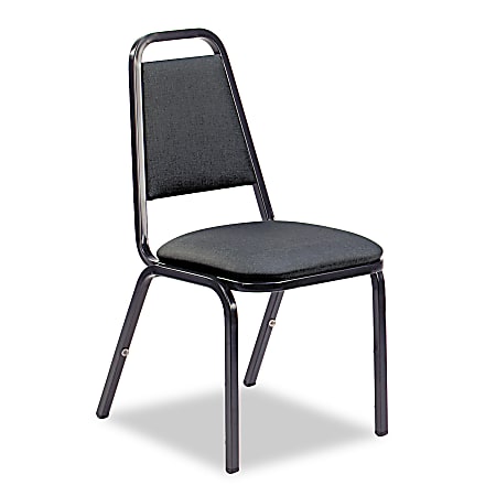 Virco® 8926-Series Vinyl Upholstered Stack Chairs, 34 1/4"H x 18"W x 22"D, Black, Pack Of 4