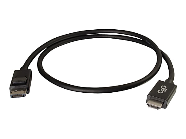 C2G 6ft DisplayPort to HDMI Cable - DP to HDMI Adapter Cable - M/M - DisplayPort/HDMI for Notebook, TV, Projector, Audio/Video Device - 6 ft - 1 x DisplayPort Male Digital Audio/Video - 1 x HDMI Male Digital Audio/Video - Black"