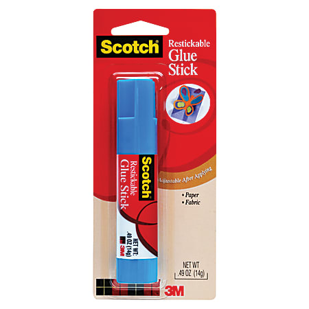 Scotch Restickable Glue Stick 0.49 Oz Office Depot