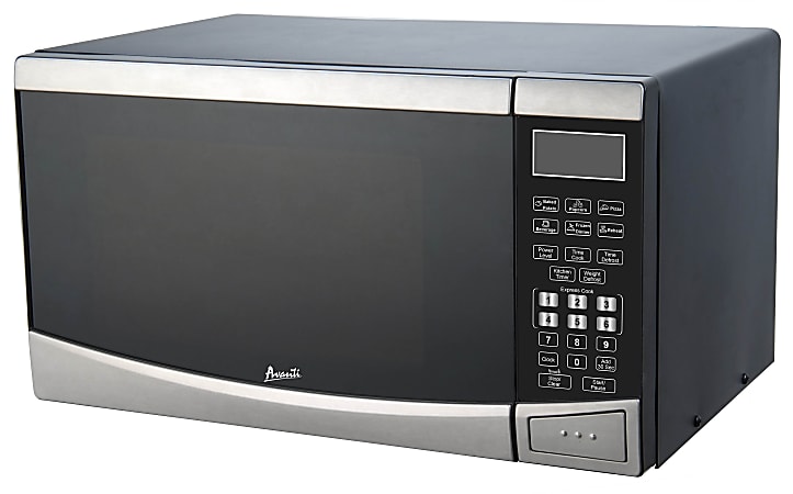 Avanti 0.9 Cu Ft Countertop Microwave, Black/Stainless Steel