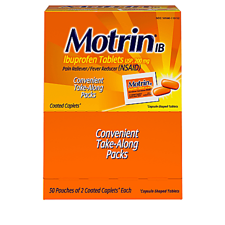 Motrin IB, Ibuprofen 200mg Tablets for Pain &
