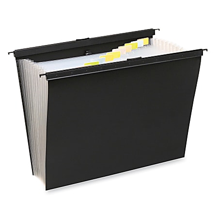 Wilson Jones® Lightweight Slide-Bar Expanding File, Letter Size, 1 3/8" Expansion, Black