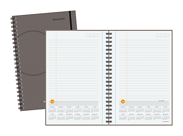 AT A GLANCE Daily Planning Notebook 6 x 9 Gray January 2015 December ...