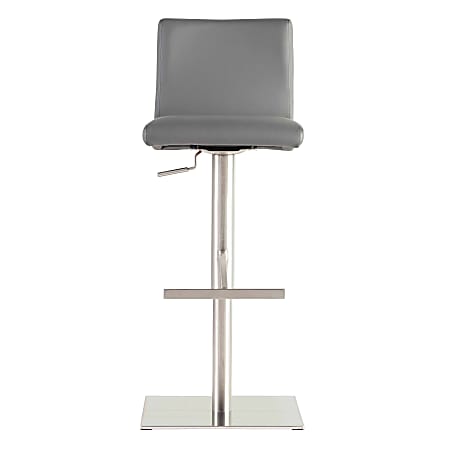 Eurostyle Scott Adjustable Counter Stool, Gray/Brushed Stainless Steel