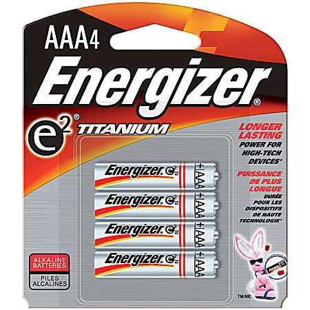 Energizer® e<sup>2</sup>® AAA Titanium Alkaline Batteries, Pack Of 4