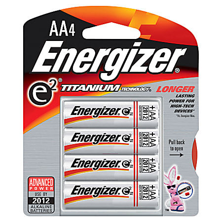 Energizer® e<sup>2</sup>® AA Titanium Alkaline Batteries, Pack Of 4