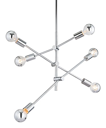 Zuo Modern Brixton LED Ceiling Lamp, 33-1/2"W, Chrome