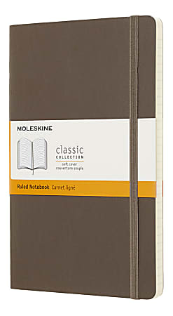 Moleskine Classic Soft Cover Notebook, 5" x 8-1/4", Ruled, 192 Pages, Earth Brown
