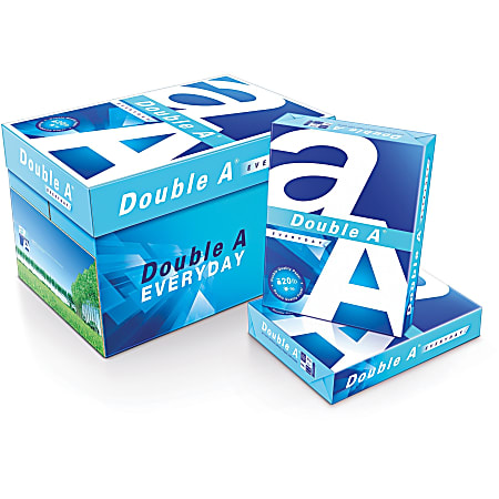 Double A Everyday Multi Use Printer Copier Paper Letter Size 8 12 x 11 5000  Total Sheets 96 U.S. Brightness 20 Lb White 500 Sheets Per Ream Case Of 10  Reams - Office Depot