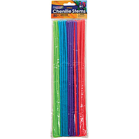Pacon Spiral Chenille Stems - Classroom, Home, Art Project - Recommended For 4 Year - 12" x 0.20"0.20" - 600 / Bag - Assorted