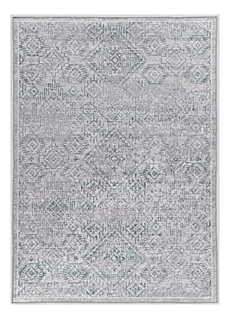 Linon Innova Area Rug, 5' x 7', Tama Grey/Blue