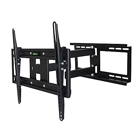 MegaMounts Full-Motion Wall Mount With Bubble Level For 26 - 55" Screens, 19.5"H x 17.97"W x 4.5"D, Black