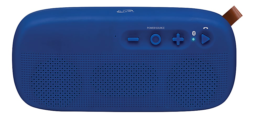 iLive ISBW249 Bluetooth® Water-Resistant Speaker, 3.8"H x 1.8"W x 8.3"D, Blue, ISBW249BU