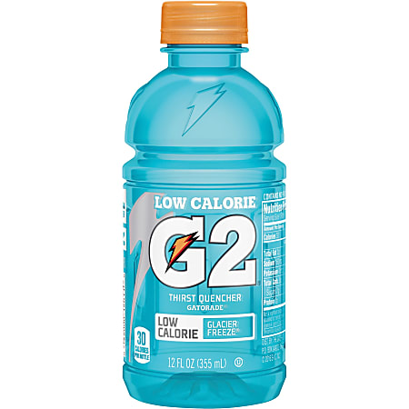Gatorade G2 Thirst Quencher Low-Calorie Sports Drink, Glacier Freeze Flavor, 12 Oz, Carton Of 24 Bottles